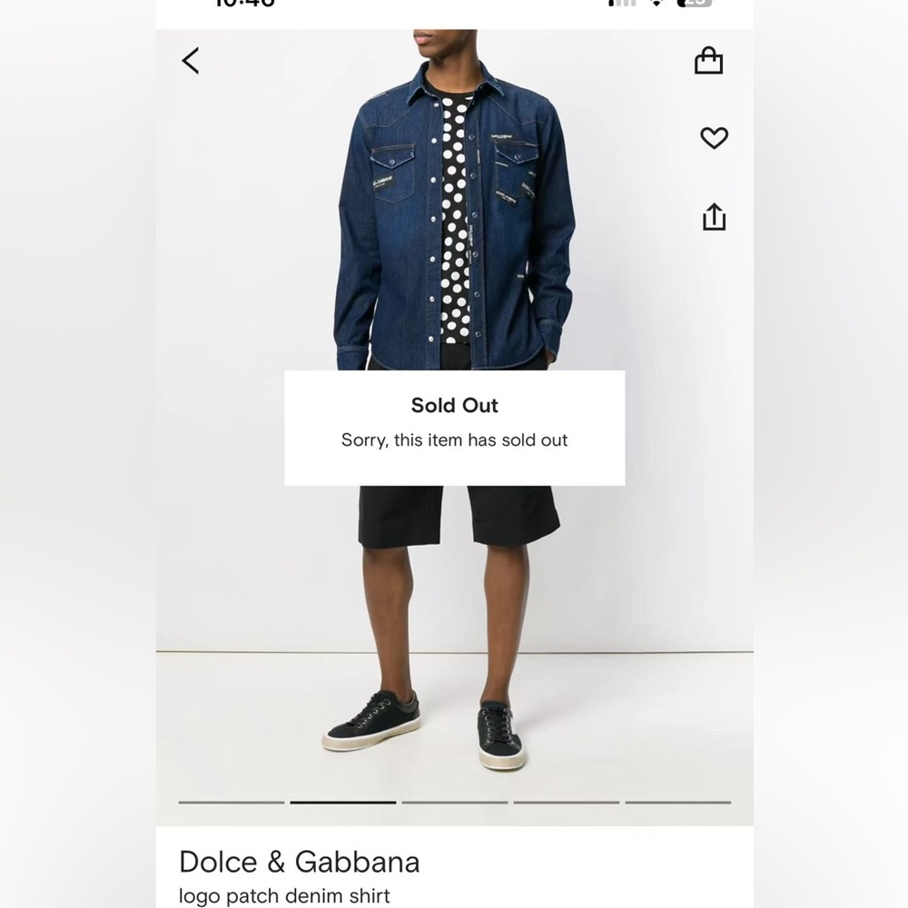 Dolce & Gabbana Dark Blue Denim Shirt with Logo Details